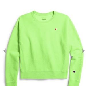 Neon green champion crew neck